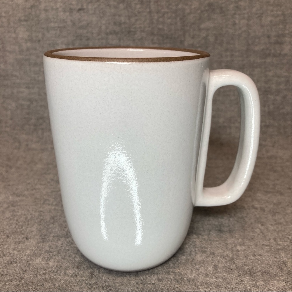 Heath Ceramics Rim Line Large Mug Opaque White Brown Coffee Tea Mug Cup #3 EUC